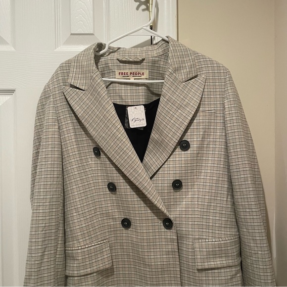 NWT Free People Cali Plaid Blazer - Picture 6 of 12